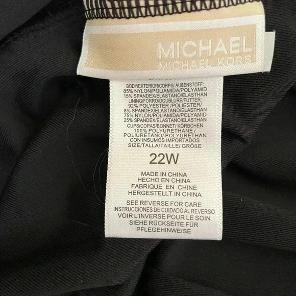 Michael-Michael Kors Black Keyhole One-Piece Swimsuit sz 22 W - Picture 4 of 14